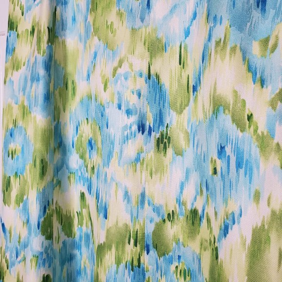 Blue/green watercolor print Silk skirt, 18 - Picture 2 of 7